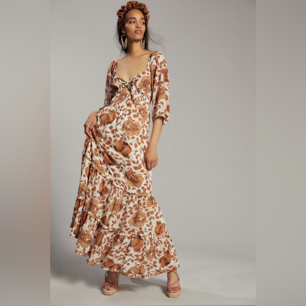NEW ANTHROPOLOGIE
 
Tiered Floral Maxi Dress.